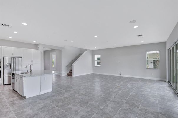 Empty room, Interior, Kitchen, Recessed Lighting