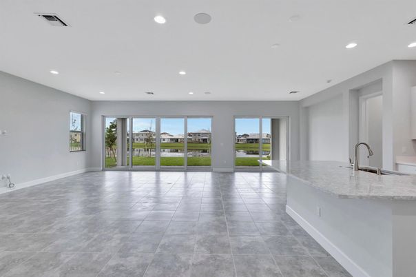 Empty room, Interior, Kitchen, Recessed Lighting, Water