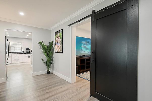 Interior, Kitchen, Recessed Lighting, Wood Texture Flooring
