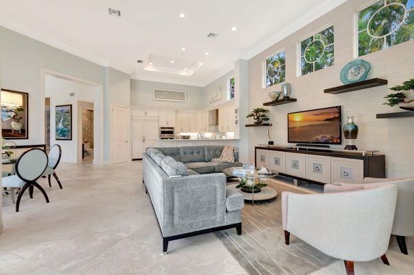 Dining room, Interior, Kitchen, Living room, Recessed Lighting, Stainless Steel Appliances
