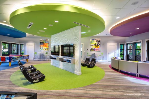 Game Room, Interior, Recessed Lighting