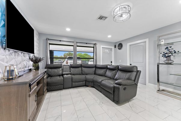 Interior, Living room, Marble, Recessed Lighting, Water