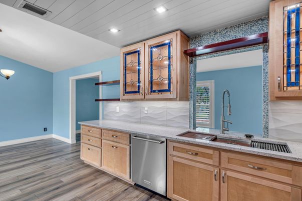 Interior, Kitchen, Recessed Lighting, Wood Texture Flooring