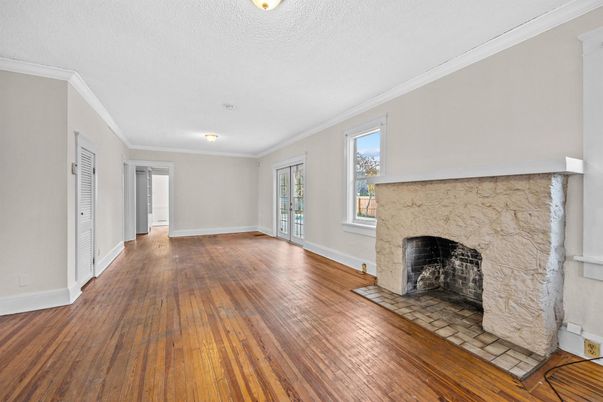 Empty room, Fireplace, Interior, Wood Texture Flooring