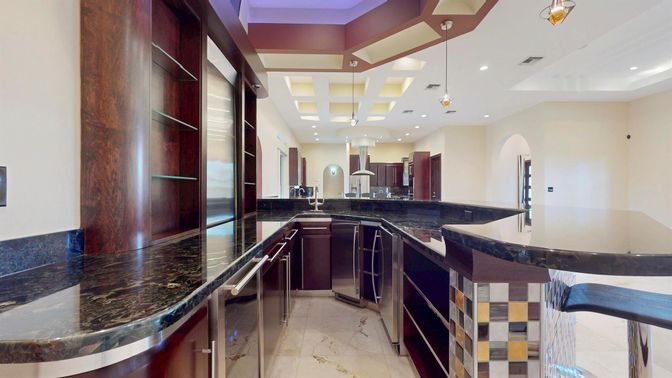 Interior, Kitchen, Marble, Recessed Lighting