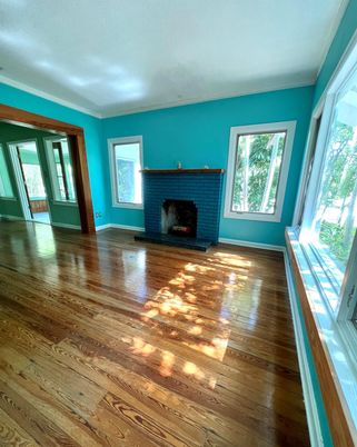 Empty room, Fireplace, Interior, Wood Texture Flooring
