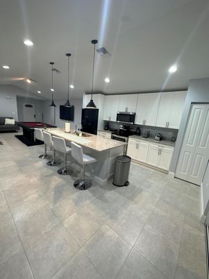 Billiard Table, Game Room, Interior, Kitchen, Pendant Lights, Recessed Lighting
