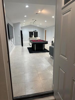 Billiard Table, Game Room, Interior, Pendant Lights, Recessed Lighting
