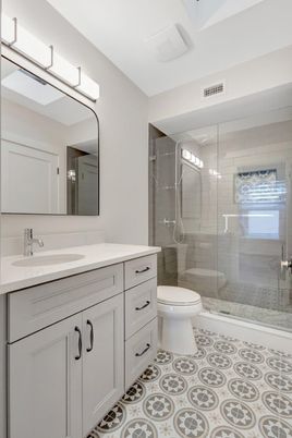 Bathroom, Dual Sink Vanities, Glass Shower, Interior
