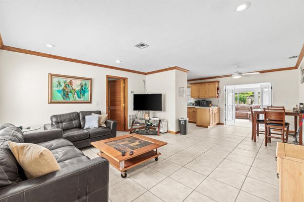 Dining room, Interior, Kitchen, Living room, Recessed Lighting
