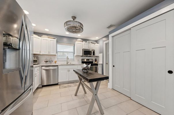 Interior, Kitchen, Recessed Lighting, Stainless Steel Appliances