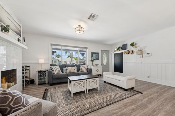 Fireplace, Interior, Living room, Wood Texture Flooring