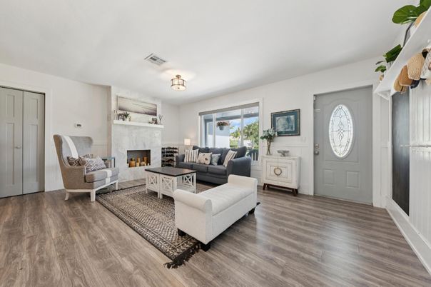 Fireplace, Interior, Living room, Wood Texture Flooring