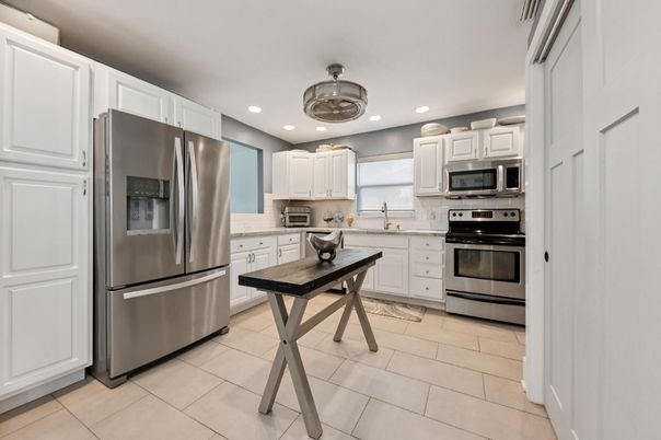 Interior, Kitchen, Recessed Lighting, Stainless Steel Appliances