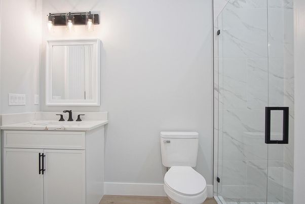 Bathroom, Glass Shower, Interior, Marble Walls
