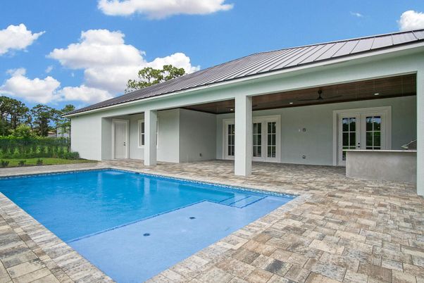 Exterior, Pool, Solar Panels