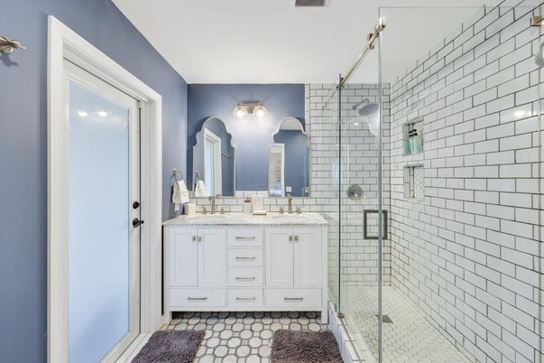Bathroom, Dual Sink Vanities, Glass Shower, Interior