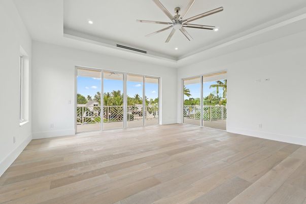 Empty room, Interior, Pendant Lights, Recessed Lighting, Wood Texture Flooring