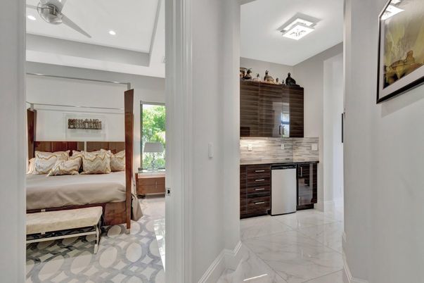 Bedroom, Interior, Marble, Recessed Lighting