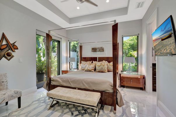 Bedroom, Interior, Marble, Recessed Lighting