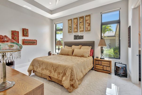 Bedroom, Interior, Marble, Recessed Lighting