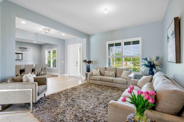 Dining room, Interior, Living room, Recessed Lighting, Wood Texture Flooring