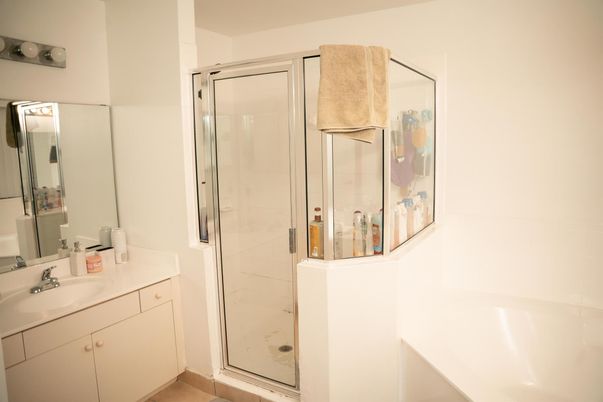 Bathroom, Glass Shower, Interior, Marble Walls