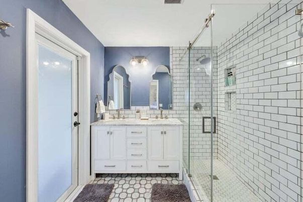 Bathroom, Dual Sink Vanities, Glass Shower, Interior
