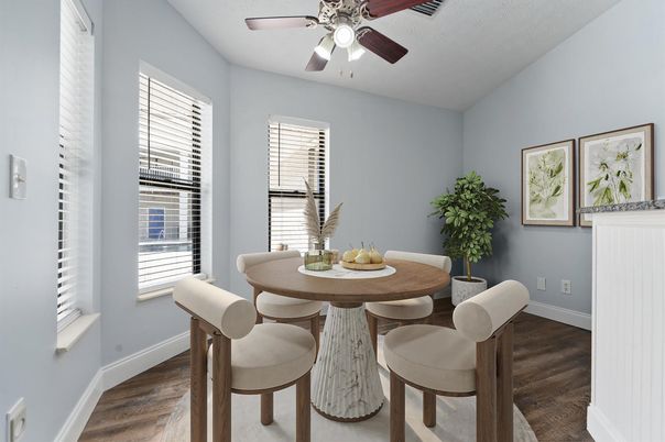Dining room, Interior, Wood Texture Flooring