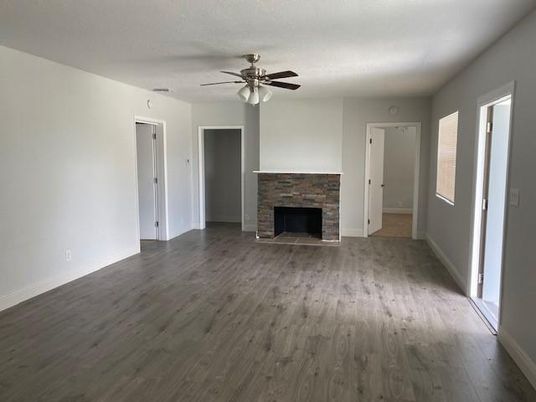 Empty room, Fireplace, Interior, Wood Texture Flooring