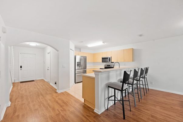 Interior, Kitchen, Stainless Steel Appliances, Wood Texture Flooring