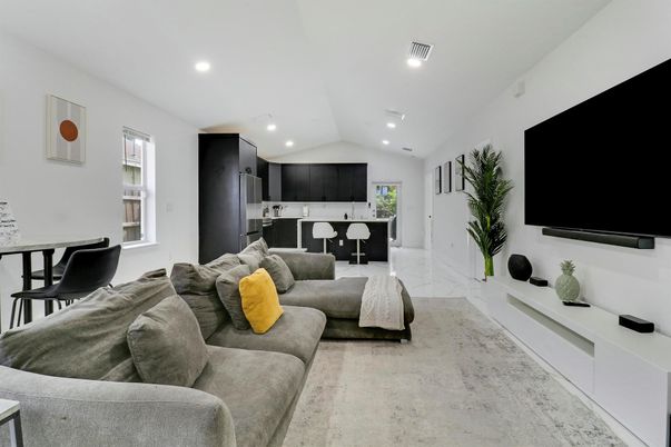 Interior, Kitchen, Living room, Marble, Recessed Lighting