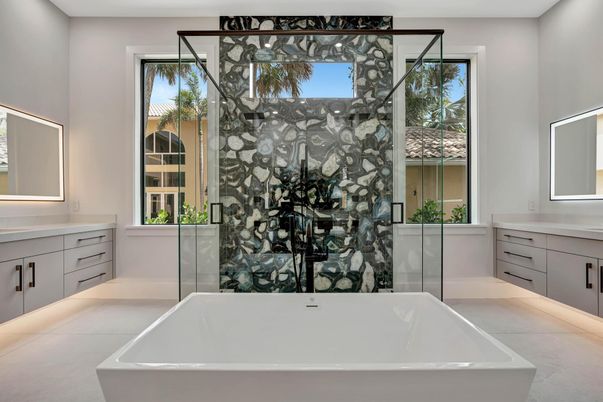Bathroom, Free Standing Baths, Glass Shower, Interior