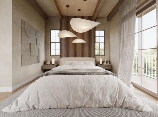 Bedroom, Interior, Pendant Lights