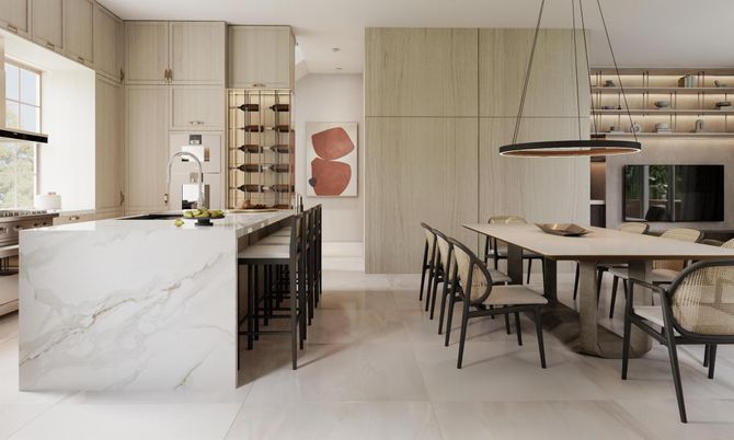 Dining room, Interior, Kitchen, Pendant Lights, Recessed Lighting