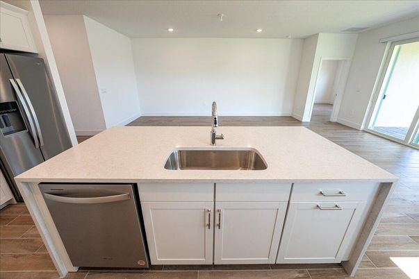 Interior, Kitchen, Recessed Lighting, Wood Texture Flooring