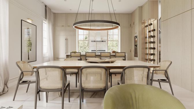Dining room, Interior, Pendant Lights
