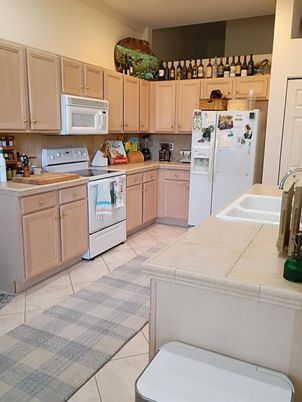 Interior, Kitchen, Tile Countertops, Washer