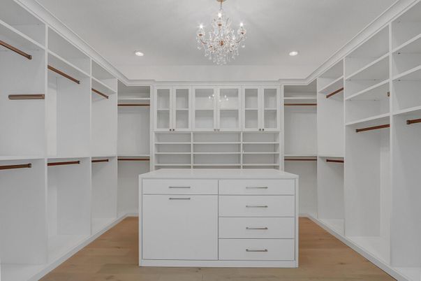 Chandelier, Interior, Recessed Lighting, Walk-in Closets, Wood Texture Flooring