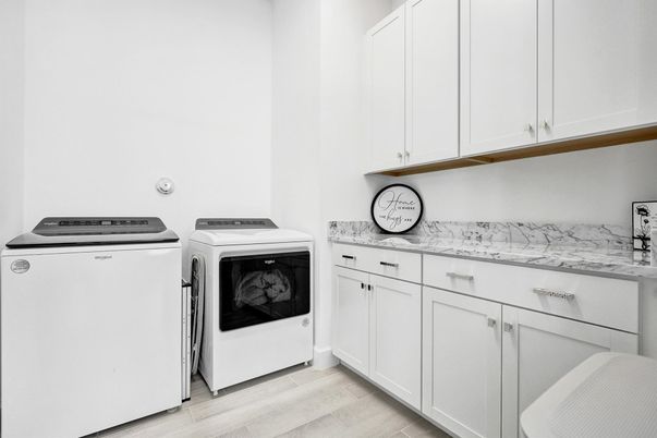 Interior, Washer, Wood Texture Flooring