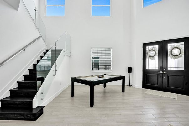 Billiard Table, Game Room, Interior, Wood Texture Flooring