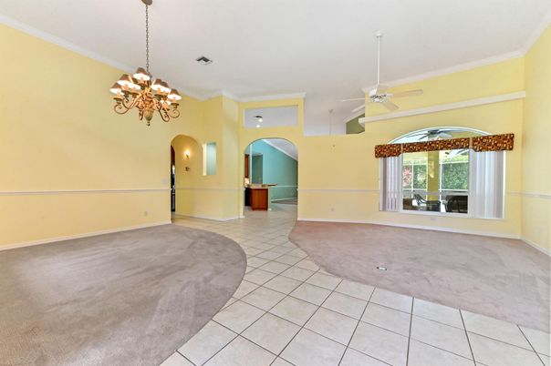 Chandelier, Empty room, Interior