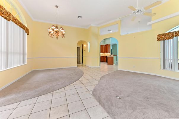 Chandelier, Empty room, Interior