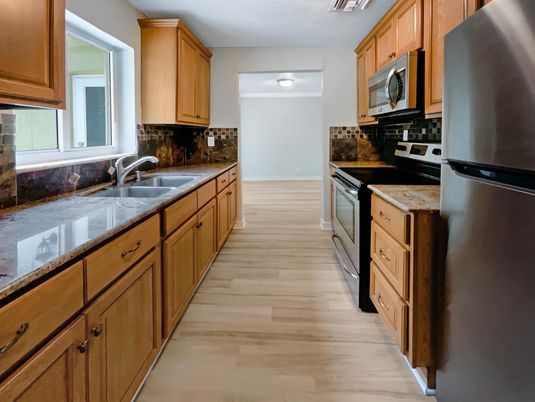 Interior, Kitchen, Wood Texture Flooring