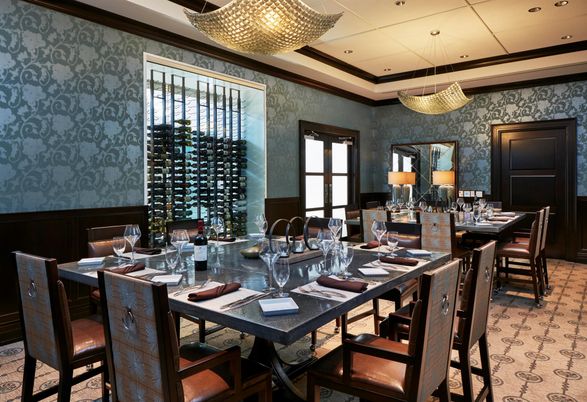Dining room, Interior, Pendant Lights, Recessed Lighting, Wine Storage