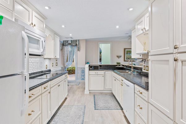 Interior, Kitchen, Recessed Lighting, Wood Texture Flooring