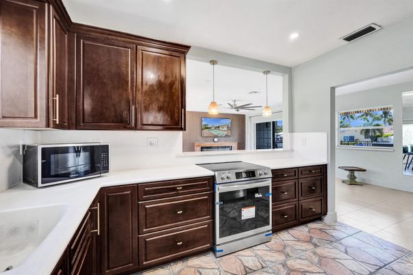 Interior, Kitchen, Pendant Lights, Recessed Lighting, Stainless Steel Appliances