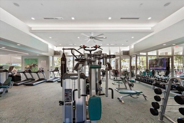 Fitness Equipment, Gym, Interior, Recessed Lighting