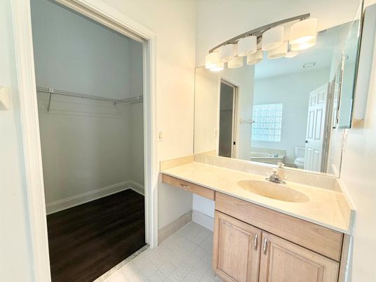 Bathroom, Interior, Walk-in Closets, Wood Texture Flooring