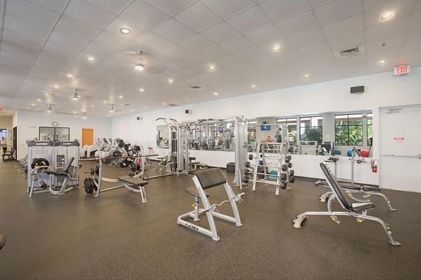 Fitness Equipment, Gym, Interior, Recessed Lighting